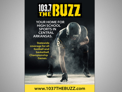 Magazine ad artwork for 103.7 The Buzz